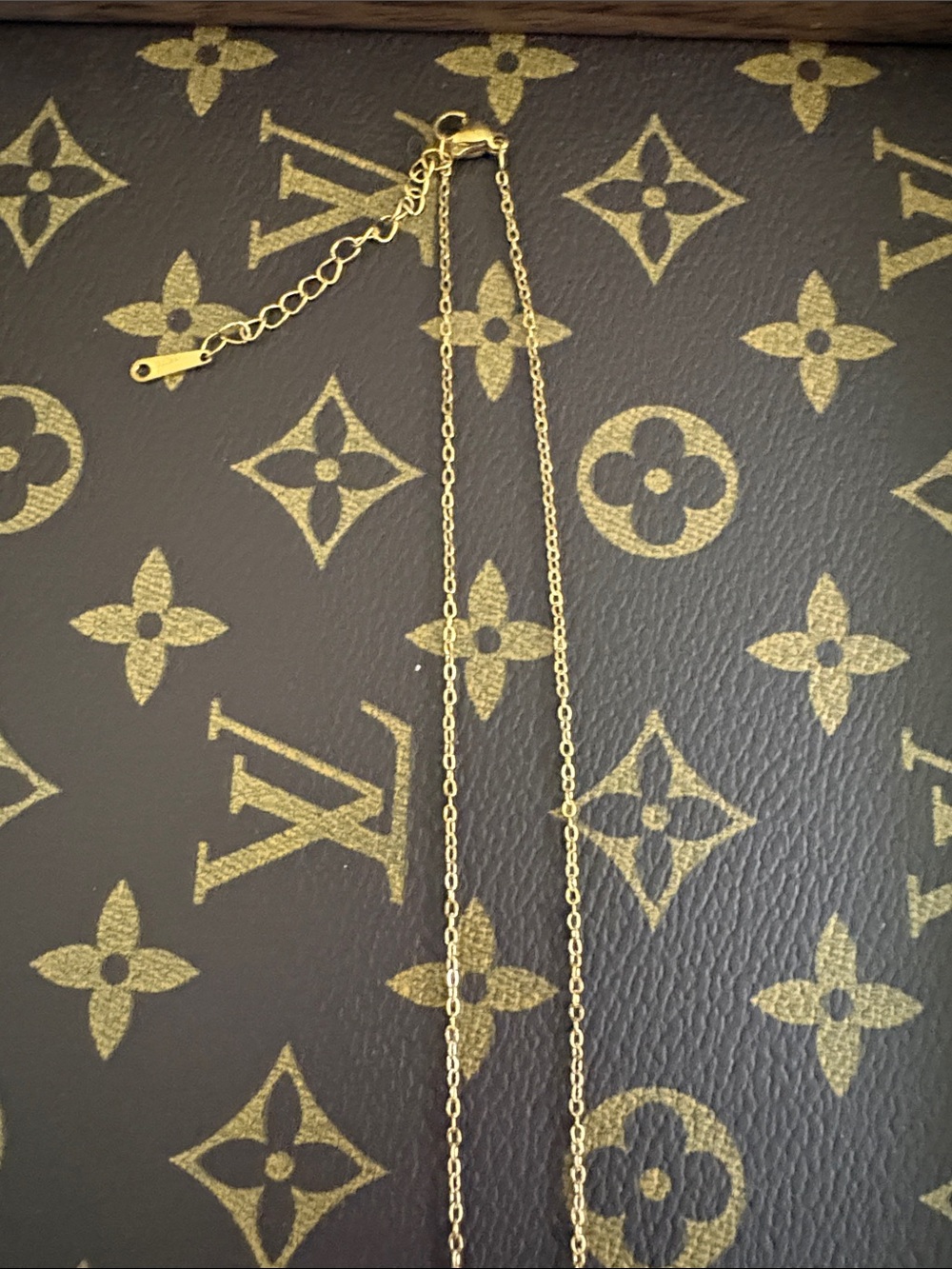 Inspired Gold Polished Monogram Drop Necklace - - Picture 4 of 8